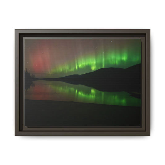 Aurora Borealis Framed Canvas Print — Matte Multi-Color Night Sky Wall Art