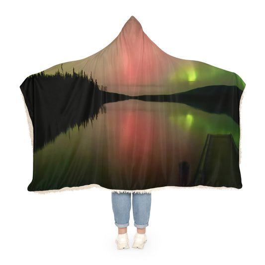 Aurora Lake Hooded Blanket — Northern Lights Snuggle Throw