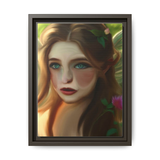 Framed Matte Canvas Print — Dreamy Forest Maiden Portrait