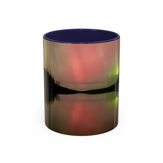 Aurora Lake Accent Coffee Mug — Northern Lights Reflection (11/15oz)