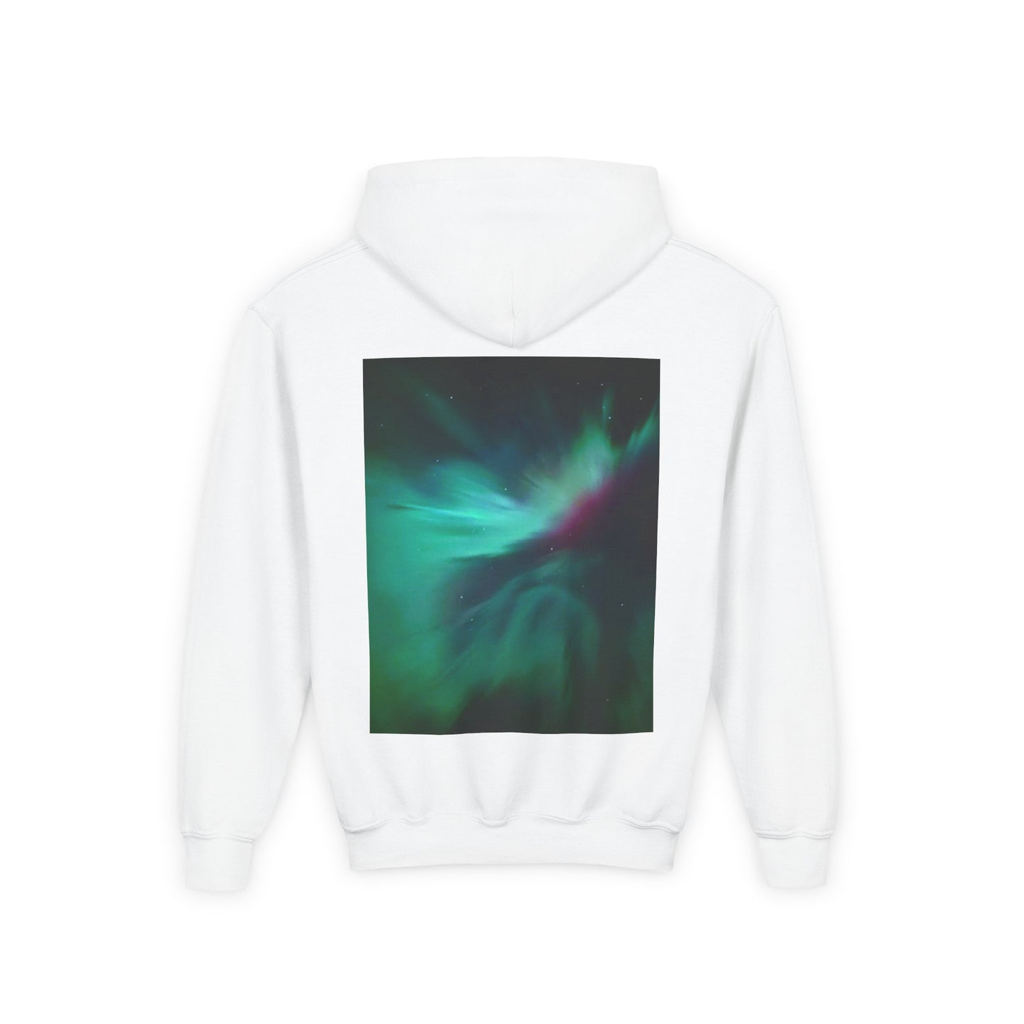 Youth Hoodie with Northern Lights Aurora Print