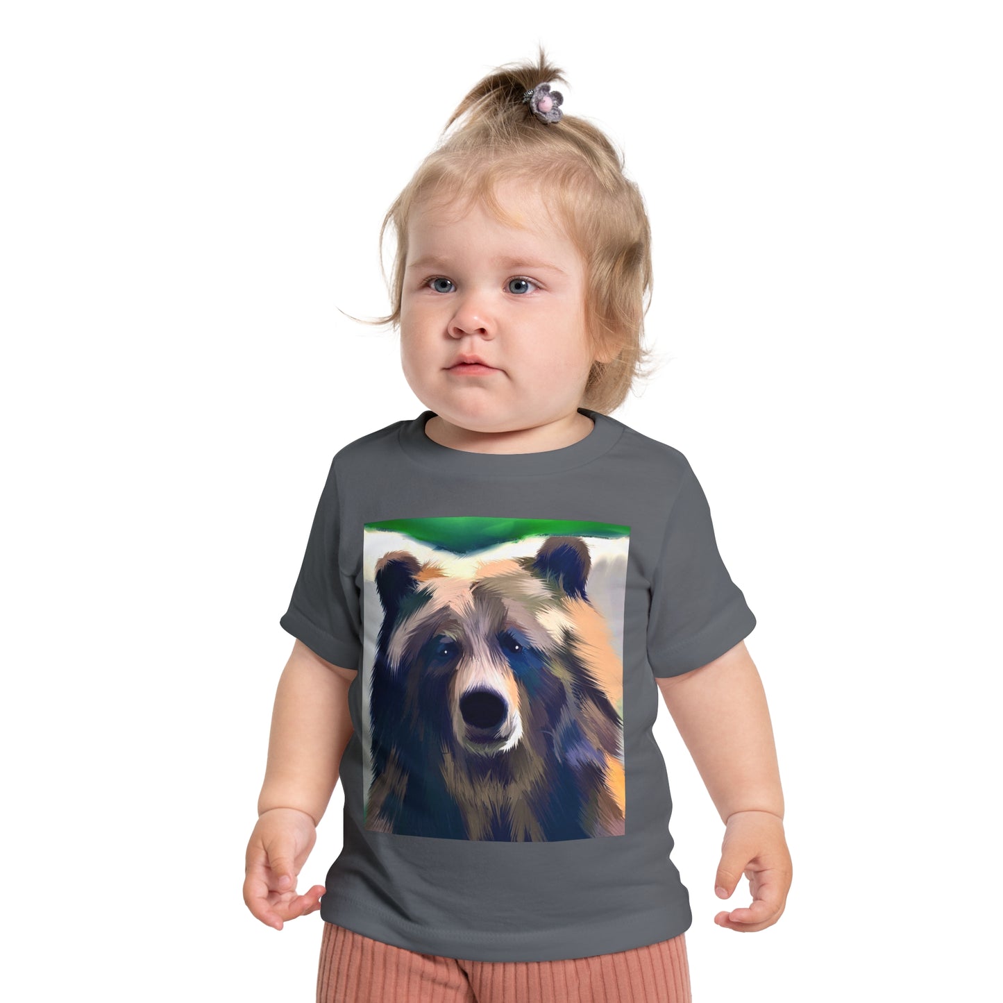 Baby T-Shirt — Colorful Watercolor Bear Face Tee for Kids