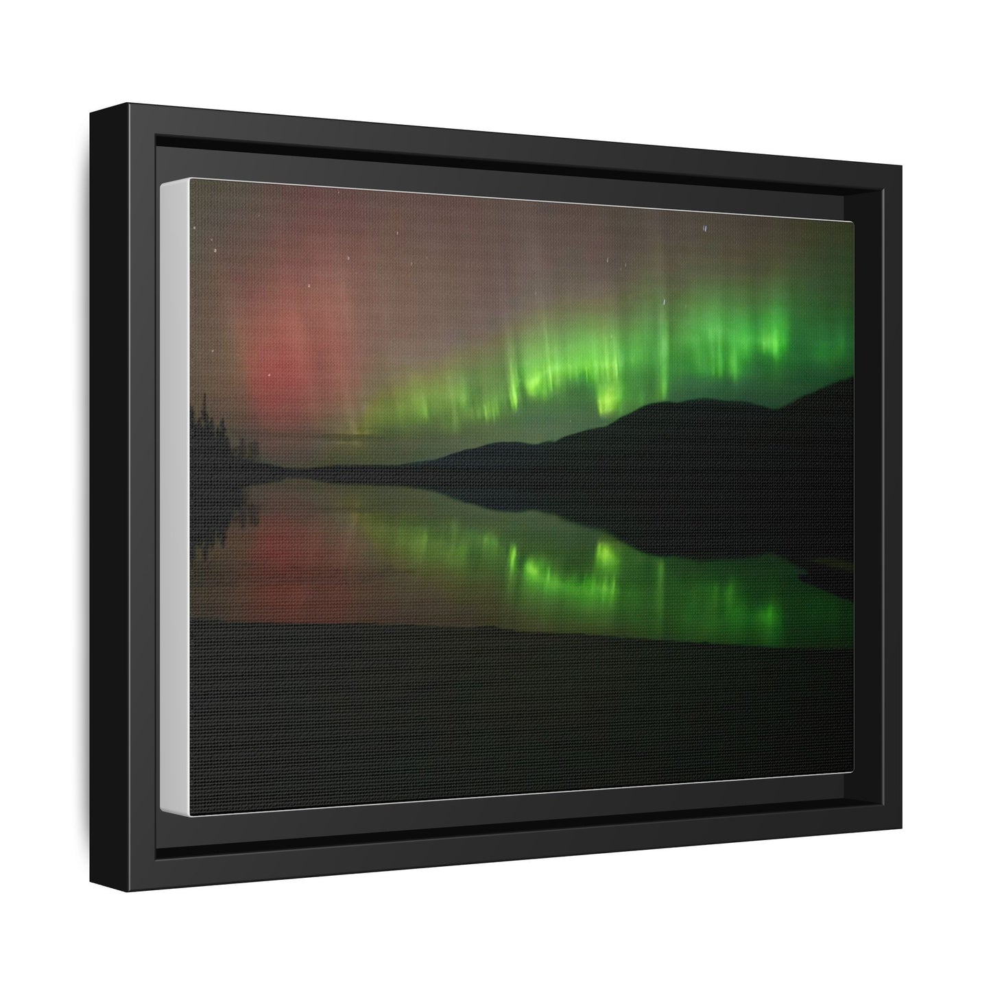 Aurora Borealis Framed Canvas Print — Matte Multi-Color Night Sky Wall Art