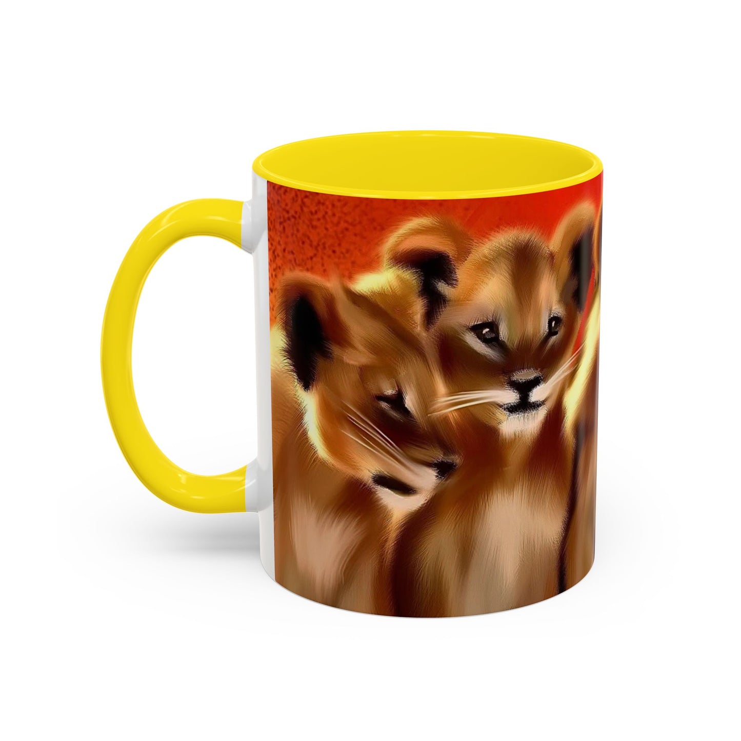 Lion Cub Accent Coffee Mug – Cute Safari Wildlife Coffee Cup (11/15oz)