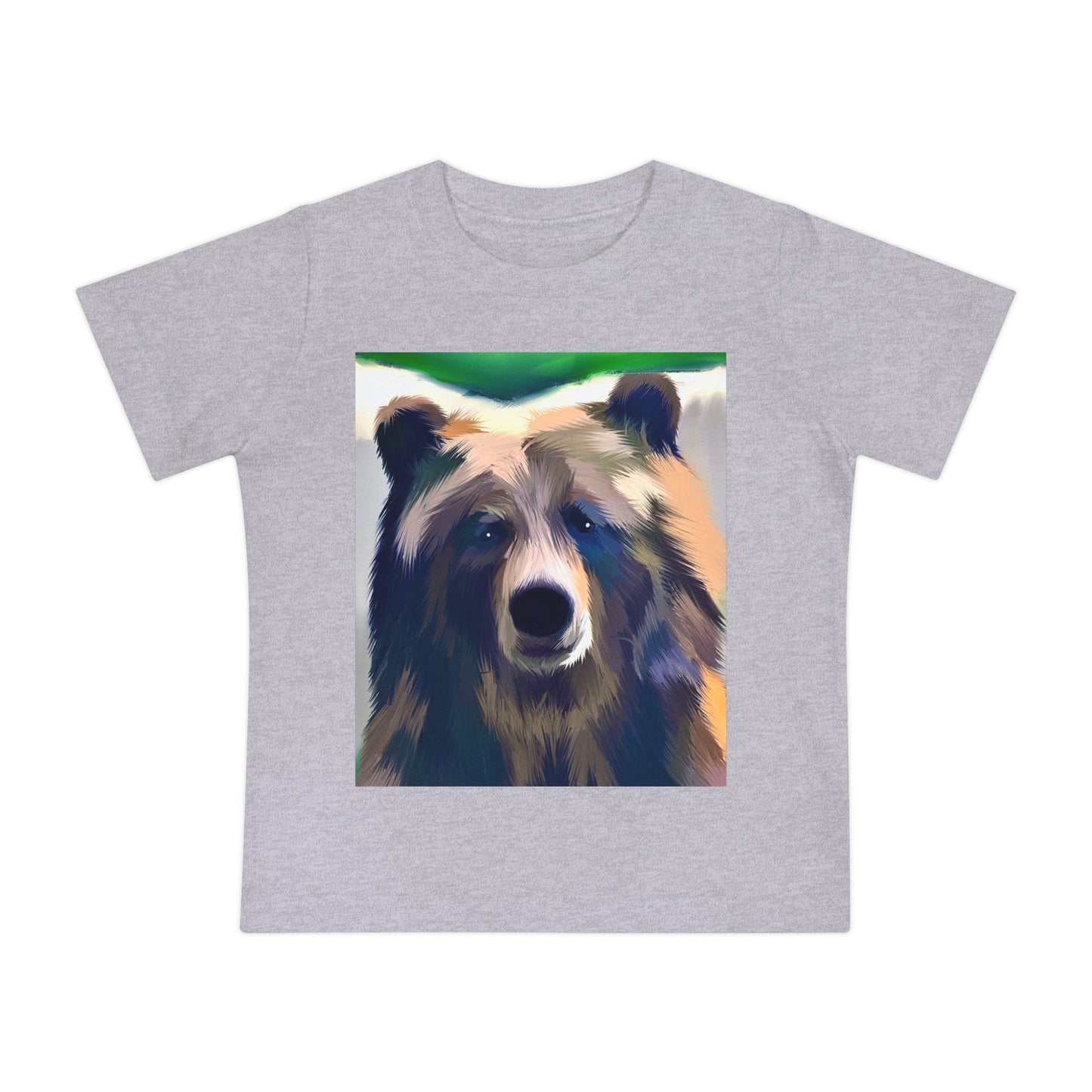 Baby T-Shirt — Colorful Watercolor Bear Face Tee for Kids