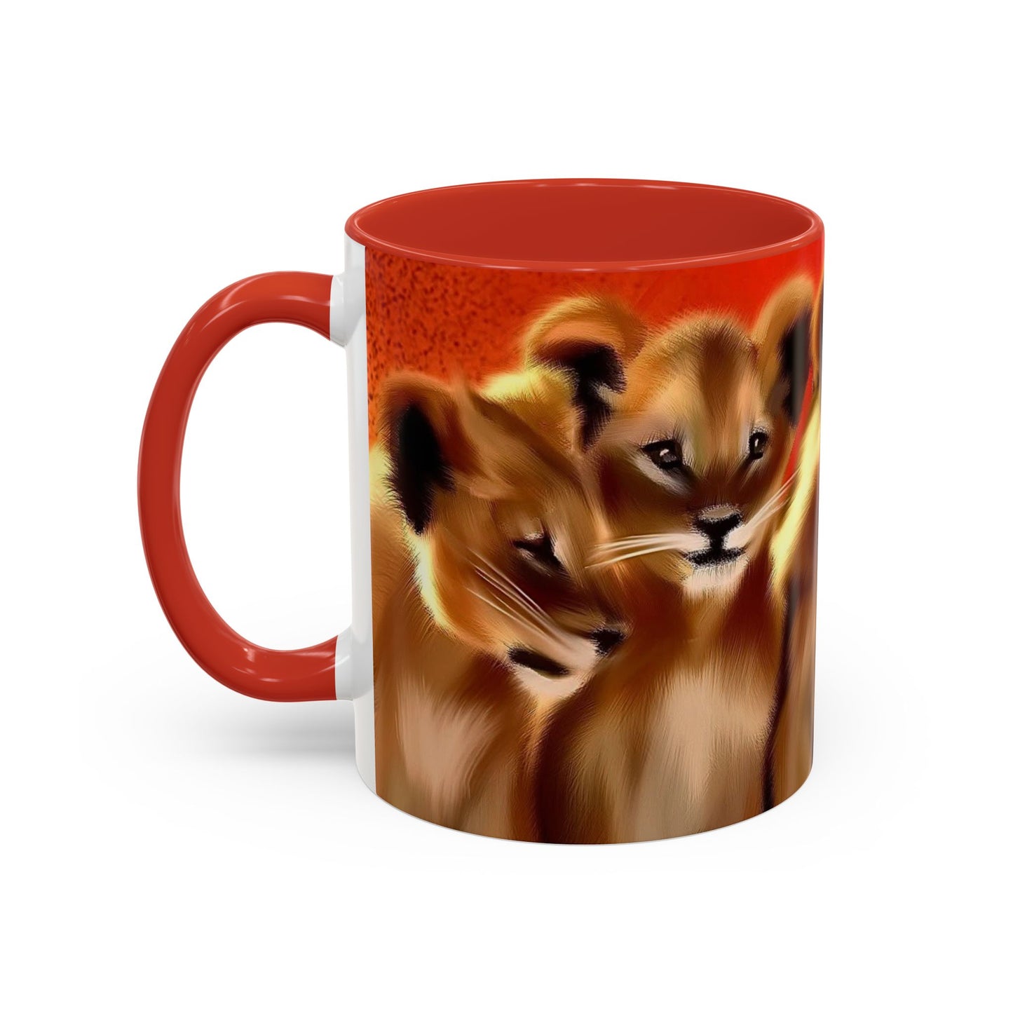 Lion Cub Accent Coffee Mug – Cute Safari Wildlife Coffee Cup (11/15oz)