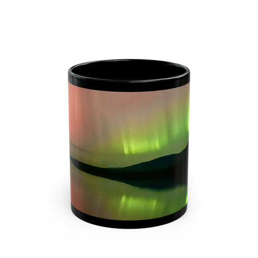 Aurora Night Black Mug — Northern Lights Scenic Coffee Cup (11oz, 15oz)