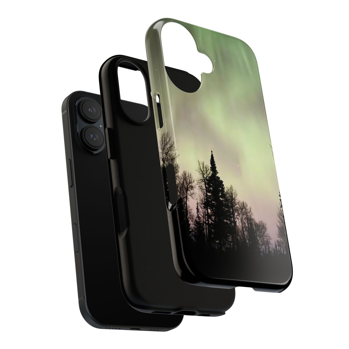 Aurora Night Sky Phone Case — Northern Lights Forest iPhone Cover