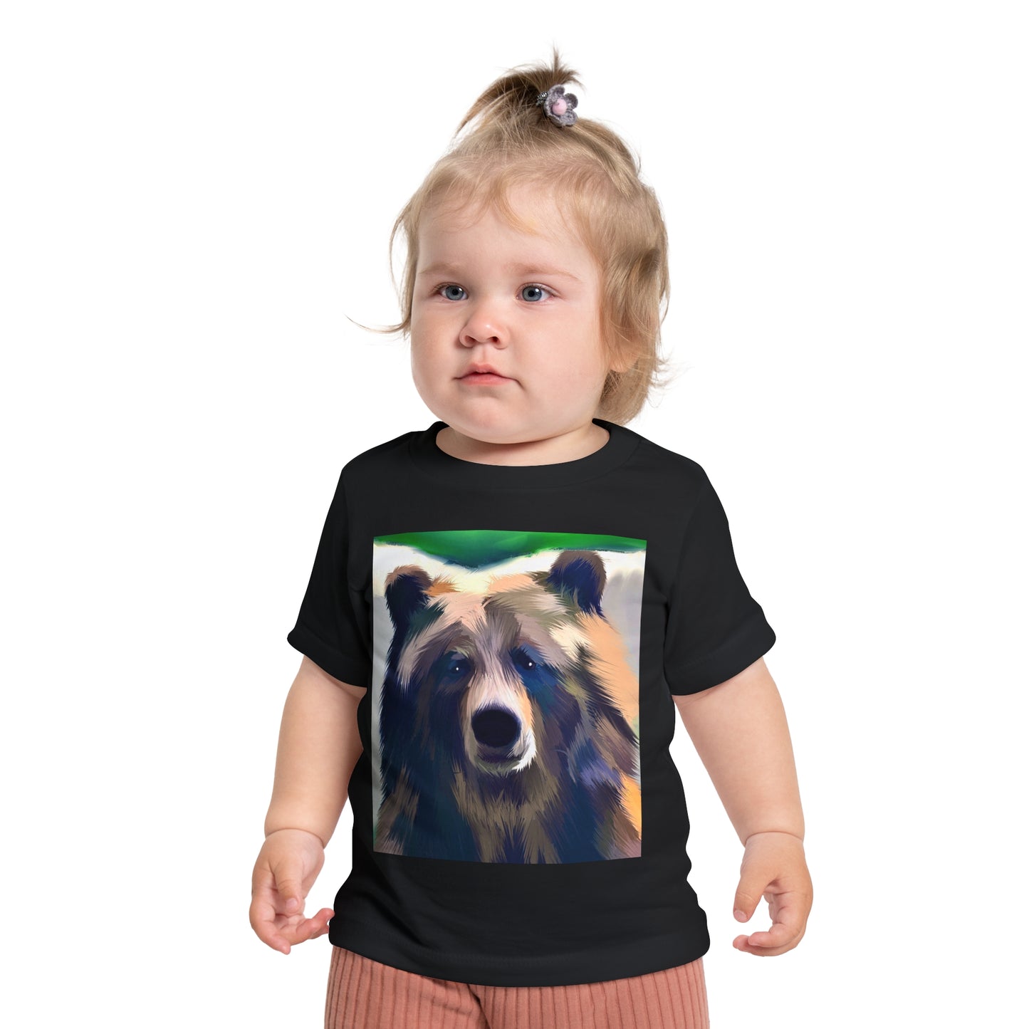 Baby T-Shirt — Colorful Watercolor Bear Face Tee for Kids