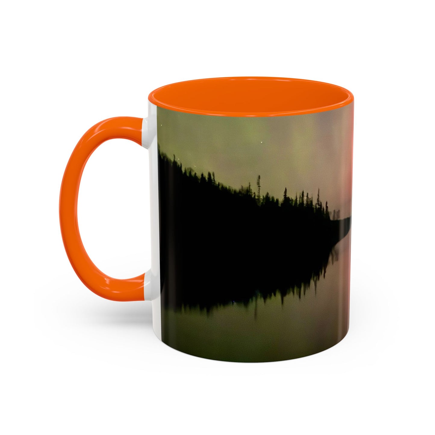 Aurora Lake Accent Coffee Mug — Northern Lights Reflection (11/15oz)