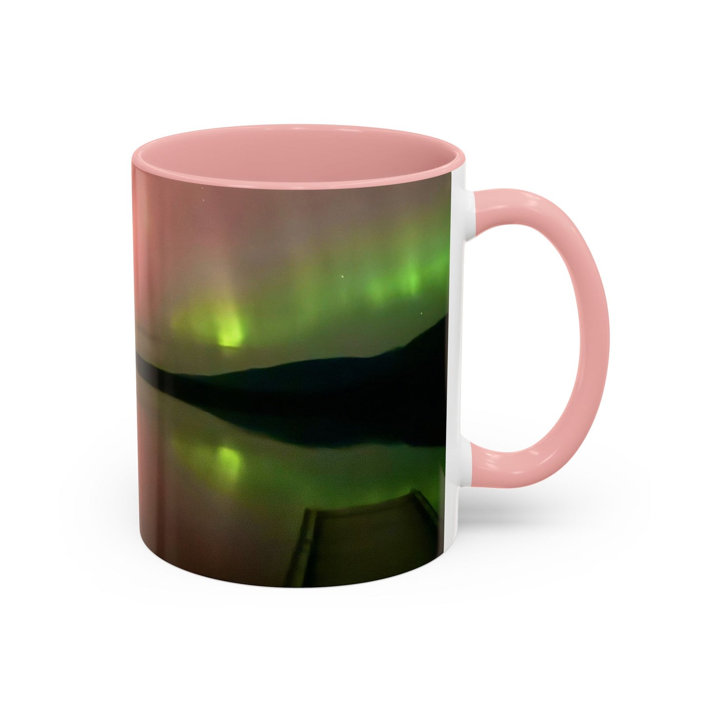 Aurora Lake Accent Coffee Mug — Northern Lights Reflection (11/15oz)