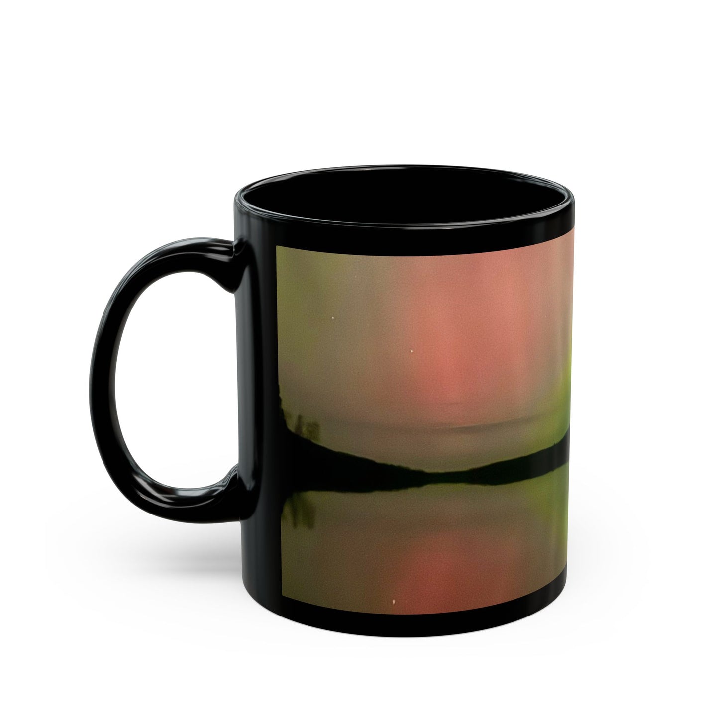 Aurora Night Black Mug — Northern Lights Scenic Coffee Cup (11oz, 15oz)