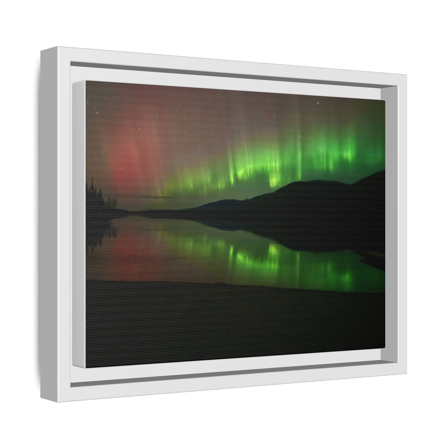 Aurora Borealis Framed Canvas Print — Matte Multi-Color Night Sky Wall Art