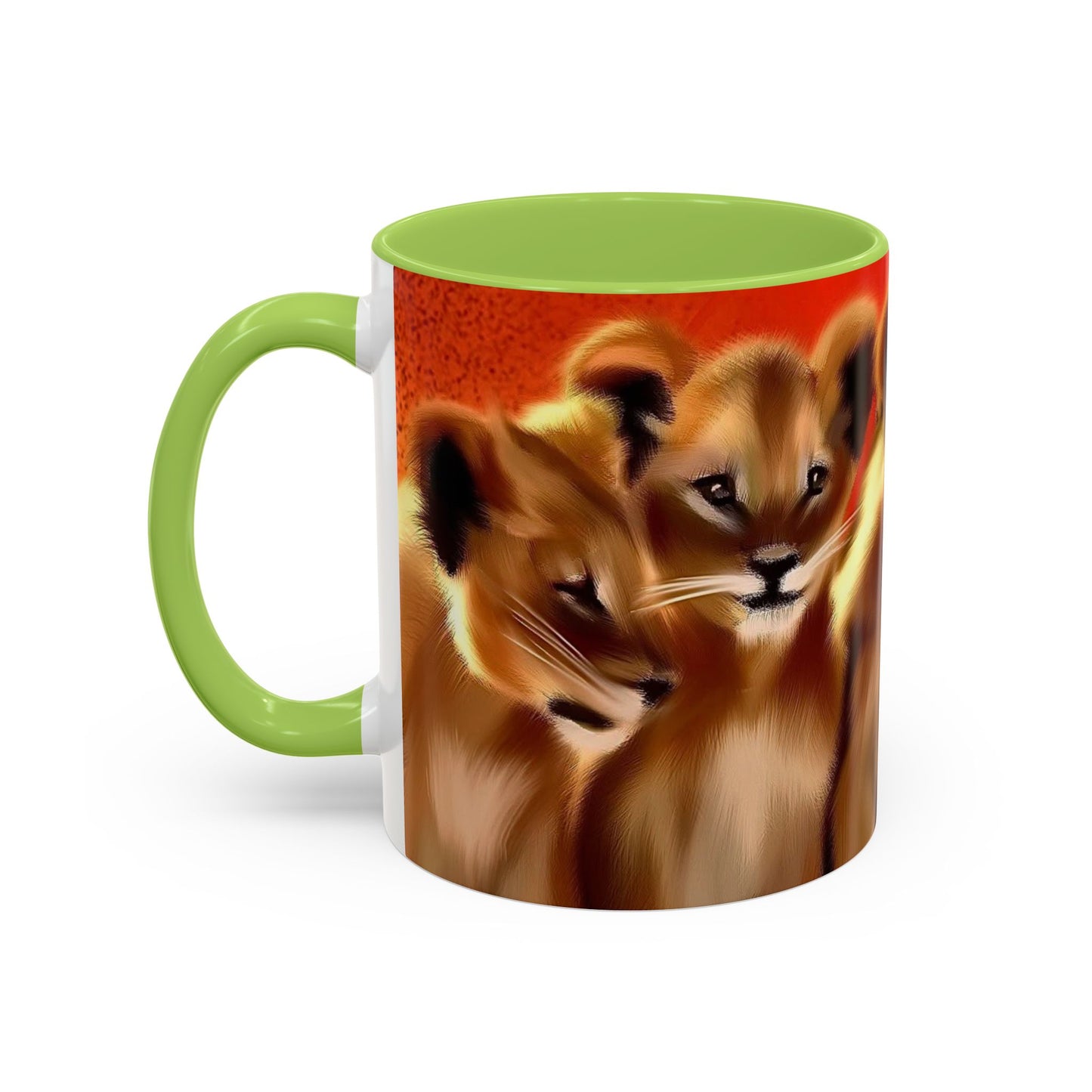 Lion Cub Accent Coffee Mug – Cute Safari Wildlife Coffee Cup (11/15oz)