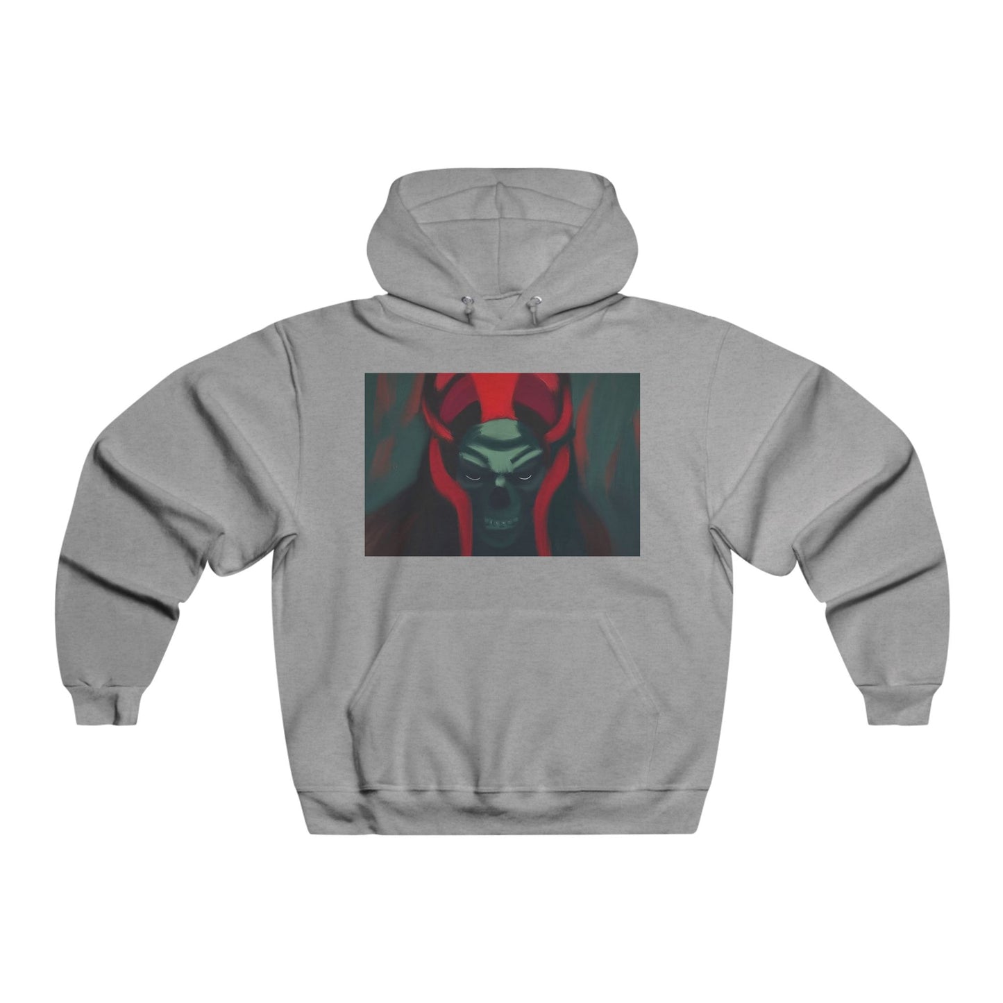 Demon Skull Hoodie — Dark Red Oni Skull Graphic Sweatshirt