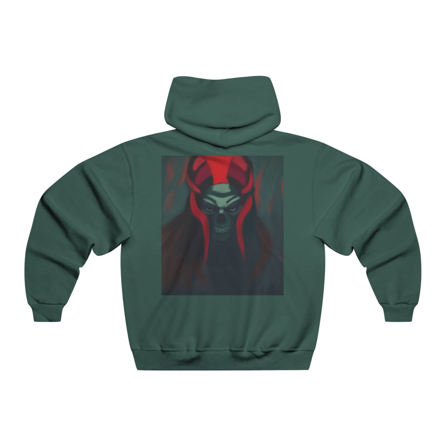 Demon Skull Hoodie — Dark Red Oni Skull Graphic Sweatshirt