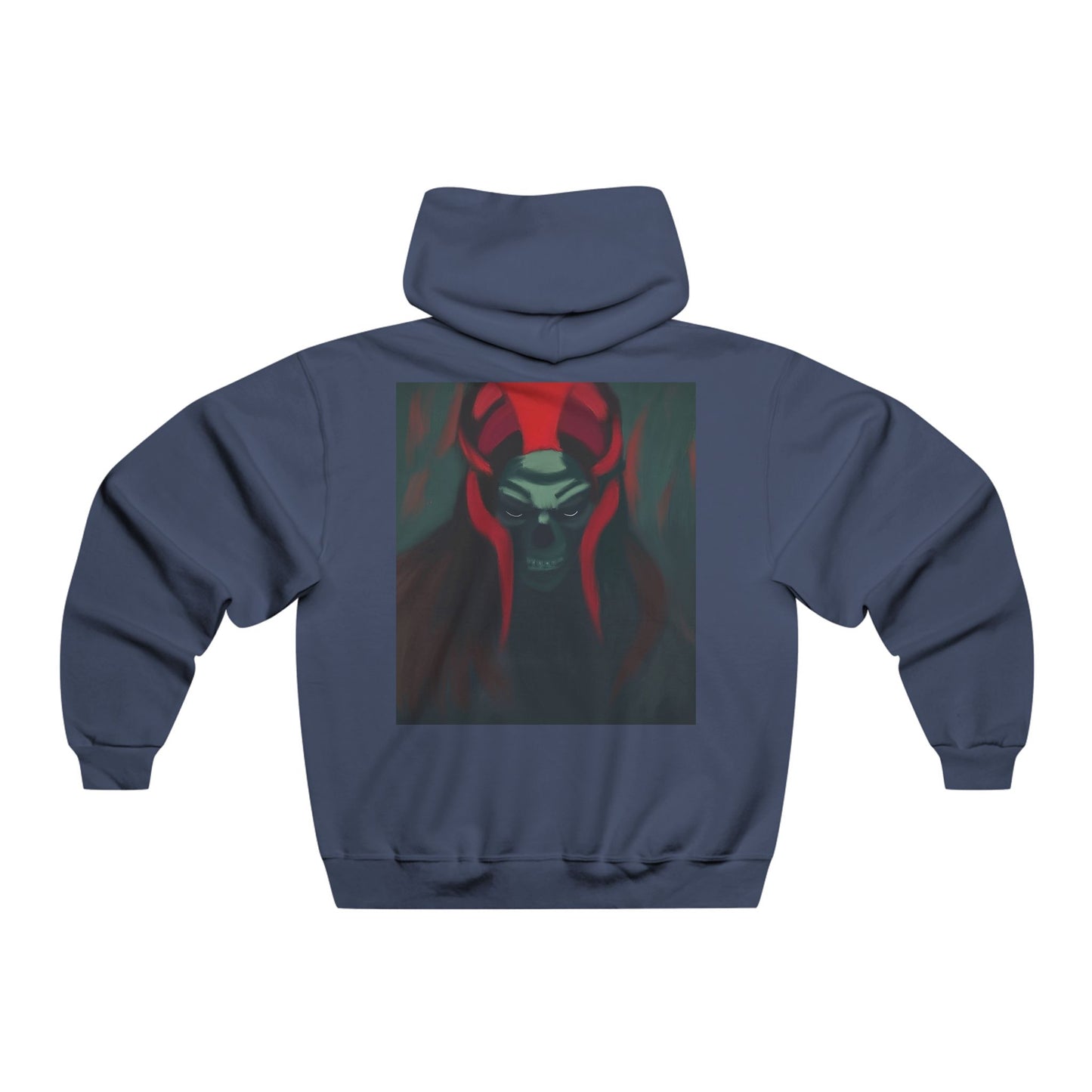 Demon Skull Hoodie — Dark Red Oni Skull Graphic Sweatshirt
