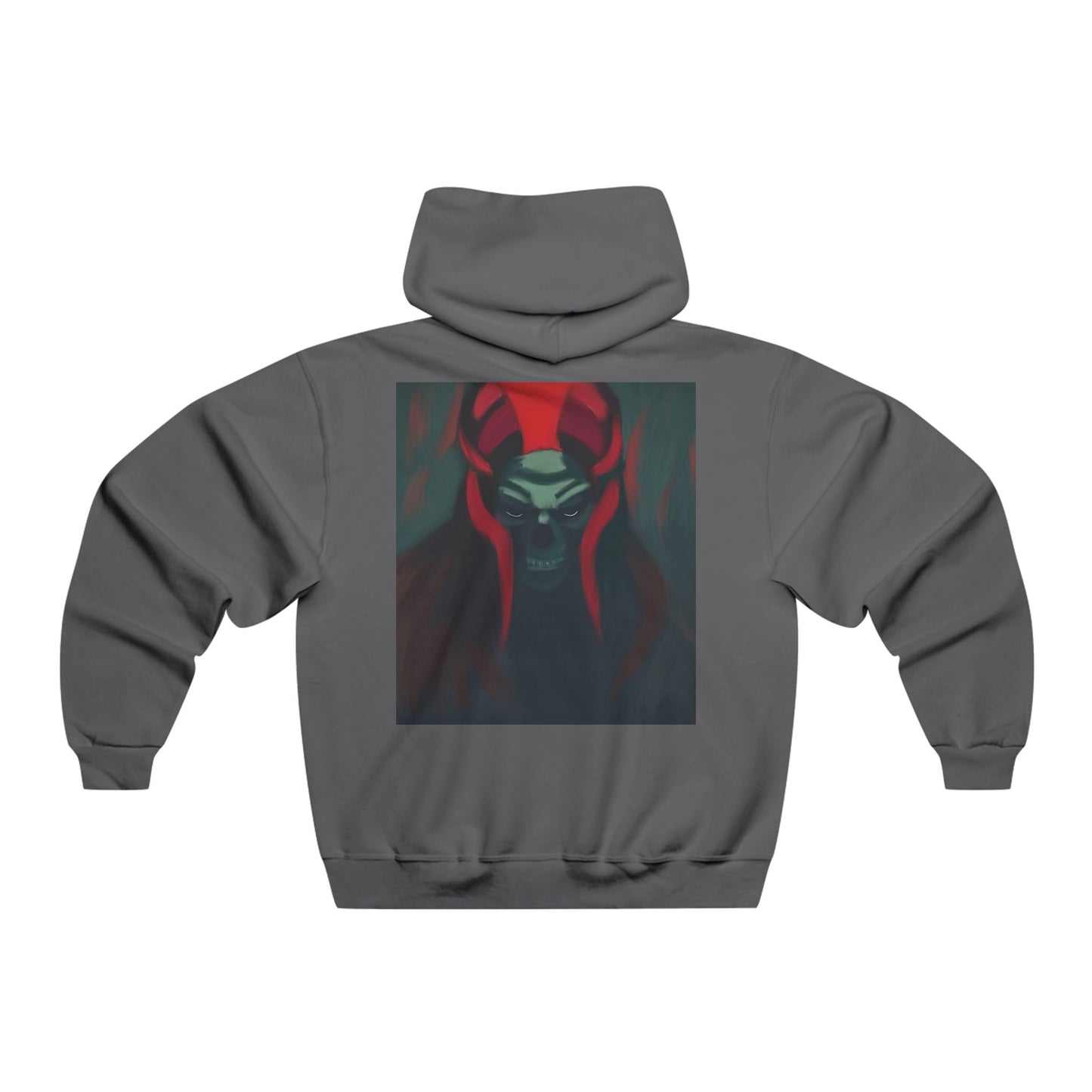 Demon Skull Hoodie — Dark Red Oni Skull Graphic Sweatshirt
