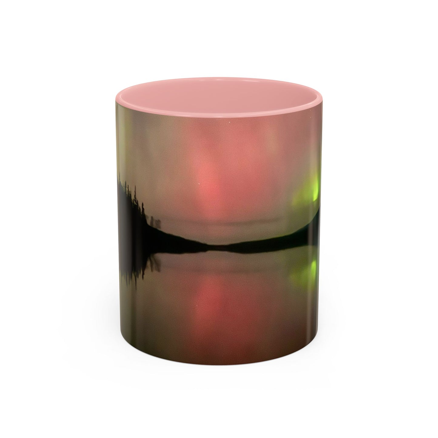 Aurora Lake Accent Coffee Mug — Northern Lights Reflection (11/15oz)