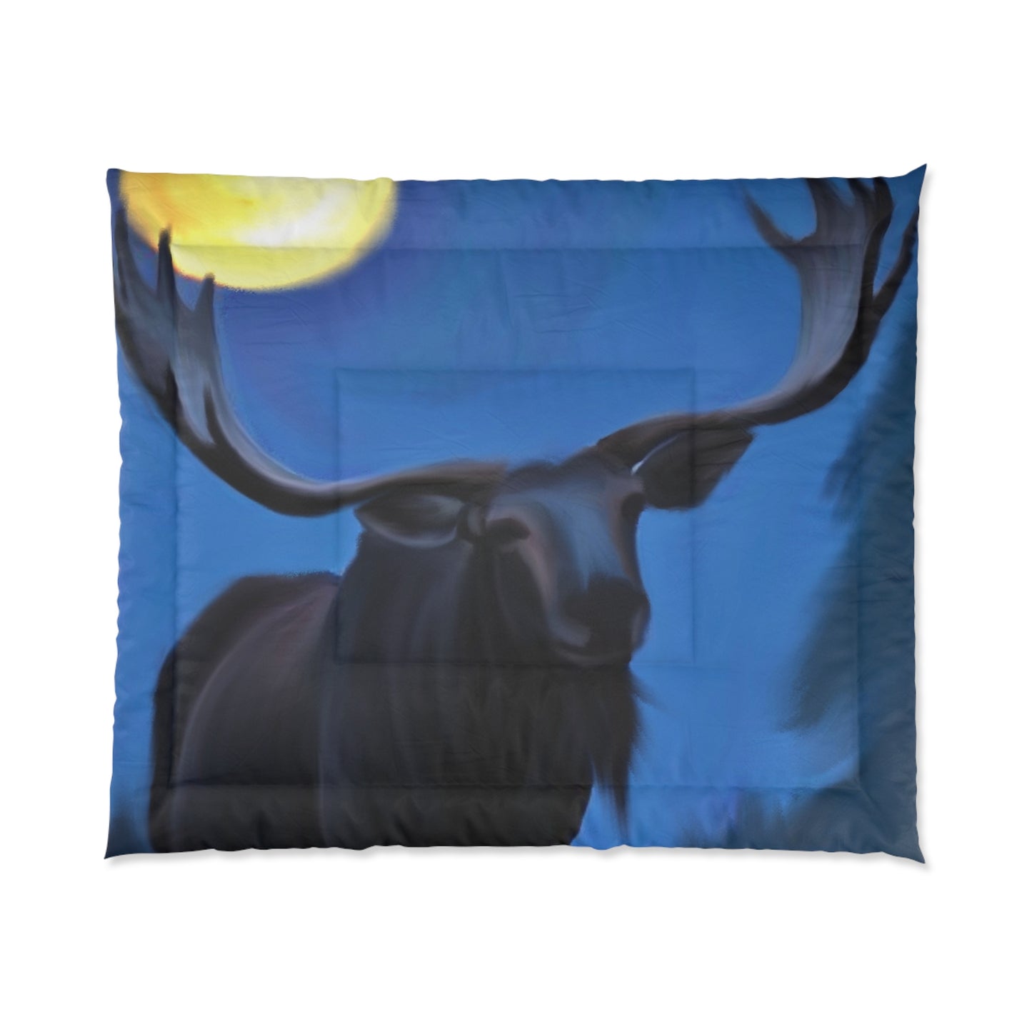 Moose Moon Comforter — Woodland Night Wildlife Bedding