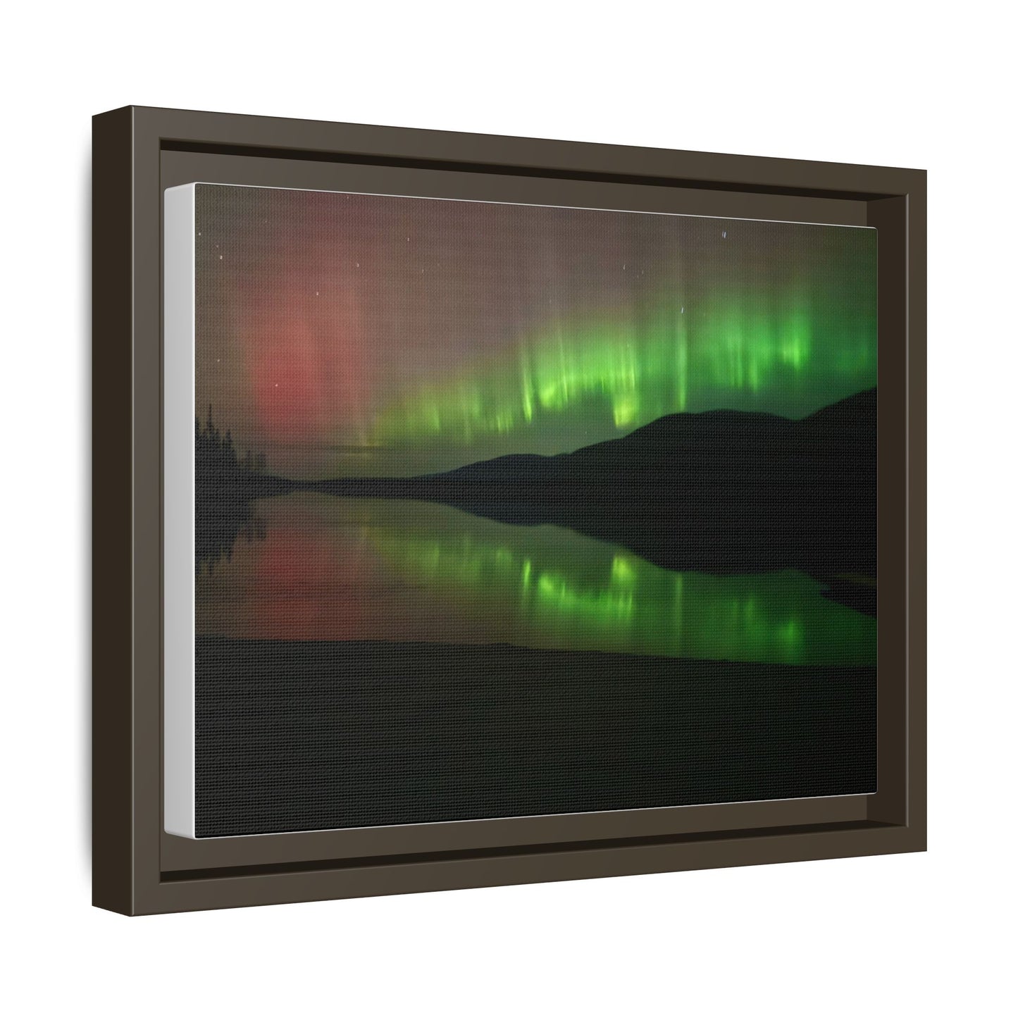 Aurora Borealis Framed Canvas Print — Matte Multi-Color Night Sky Wall Art