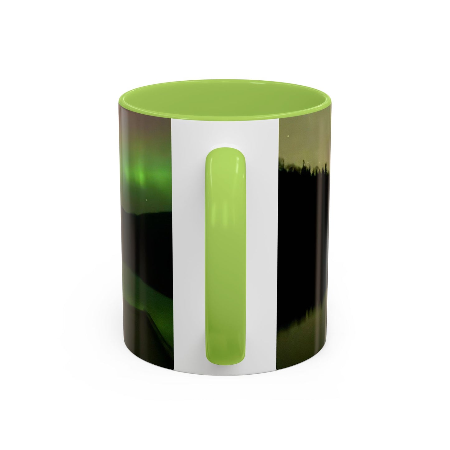 Aurora Lake Accent Coffee Mug — Northern Lights Reflection (11/15oz)