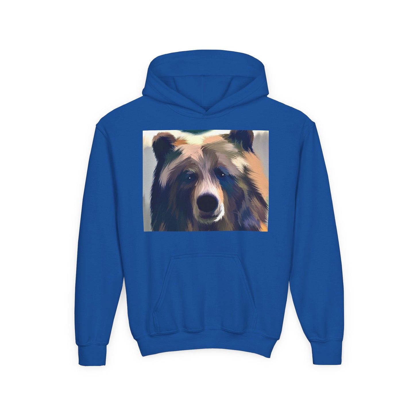Youth Hoodie with Colorful Bear Art — Kids Graphic Animal Pullover