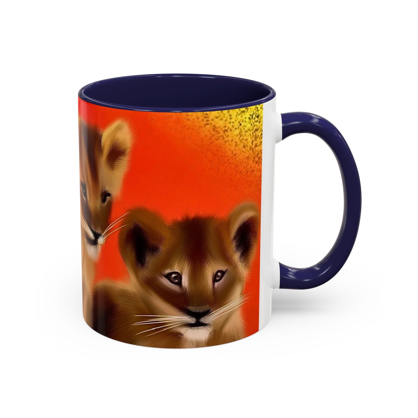 Lion Cub Accent Coffee Mug – Cute Safari Wildlife Coffee Cup (11/15oz)