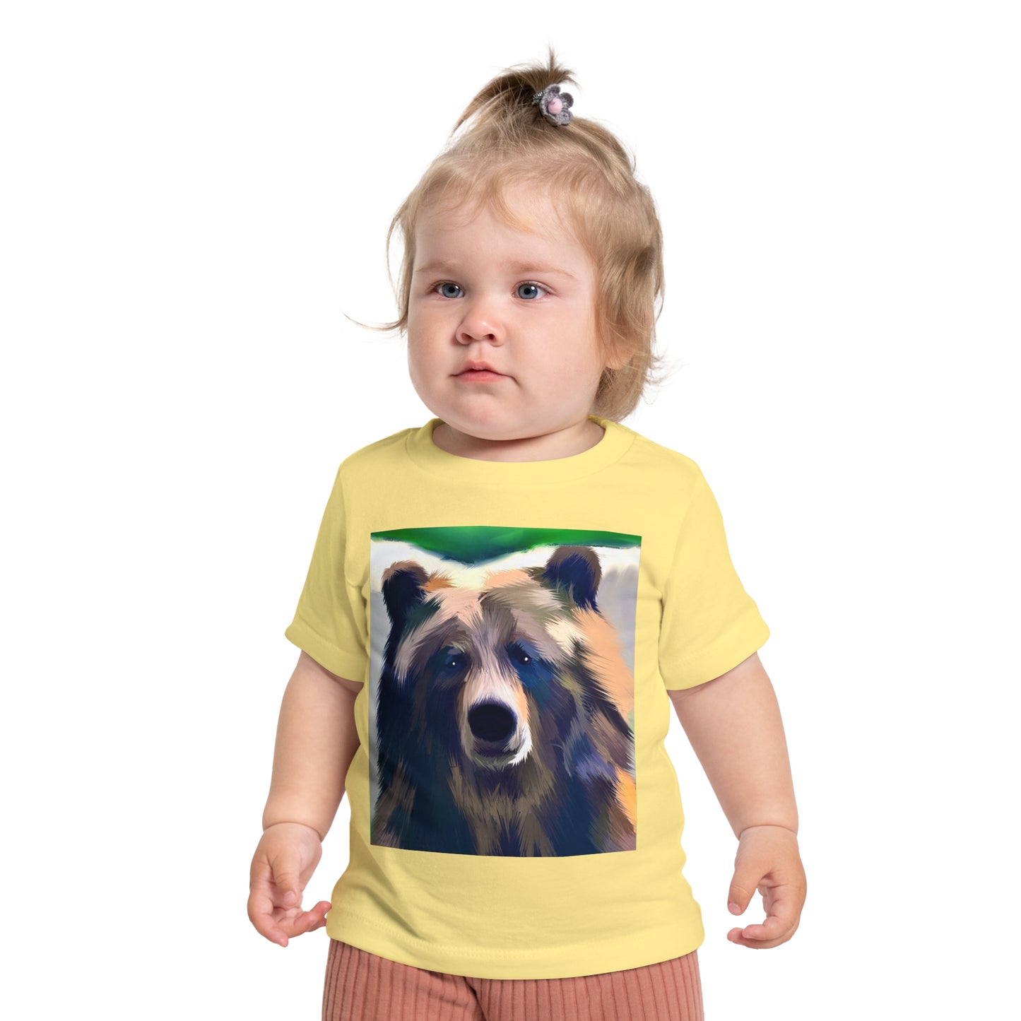 Baby T-Shirt — Colorful Watercolor Bear Face Tee for Kids