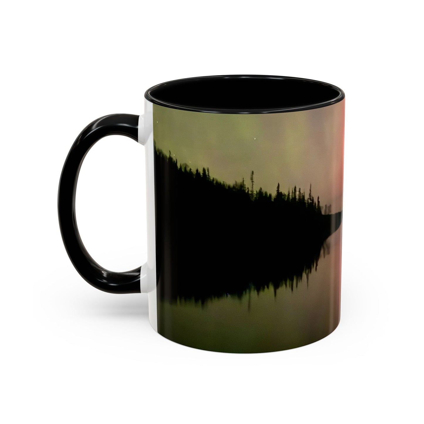Aurora Lake Accent Coffee Mug — Northern Lights Reflection (11/15oz)