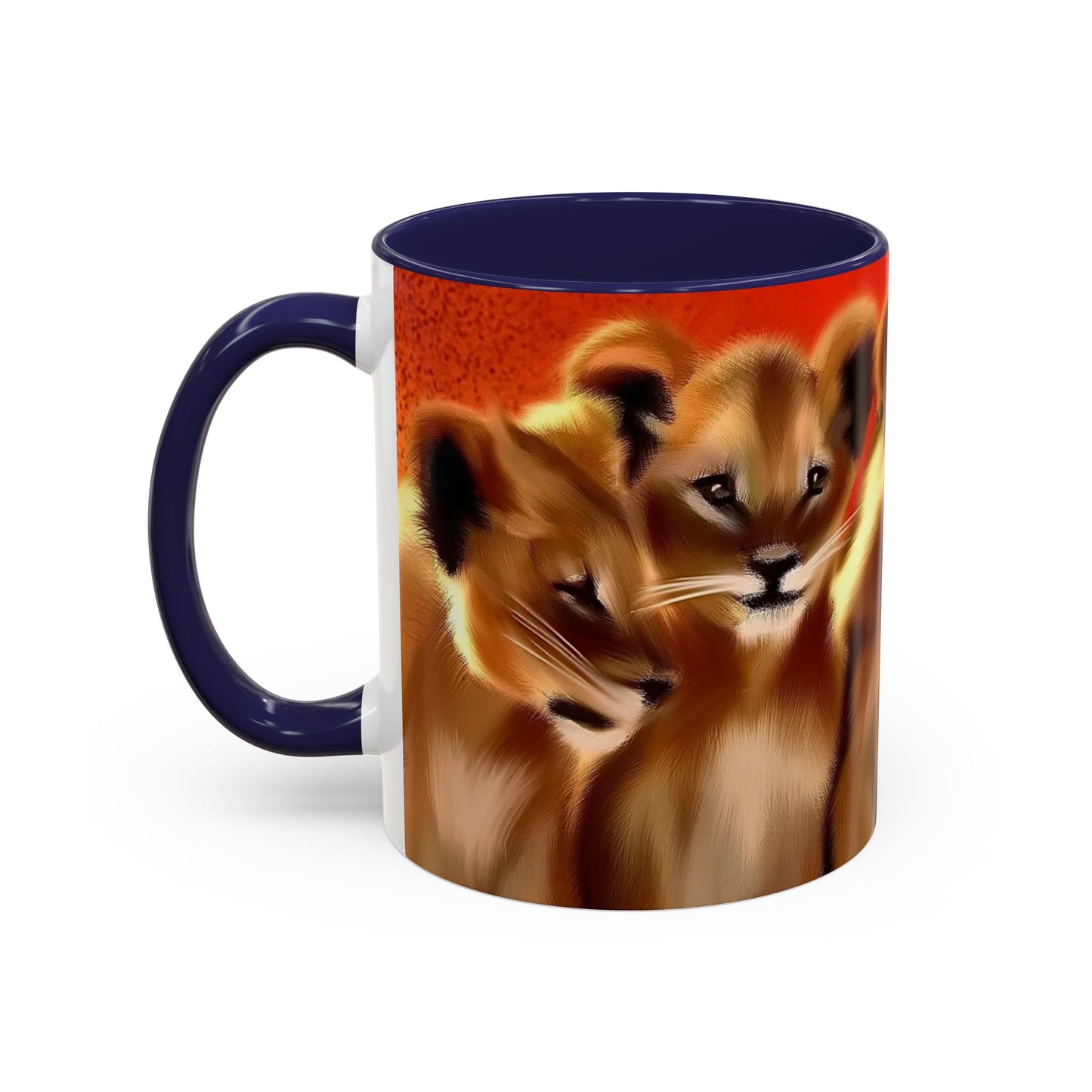 Lion Cub Accent Coffee Mug – Cute Safari Wildlife Coffee Cup (11/15oz)