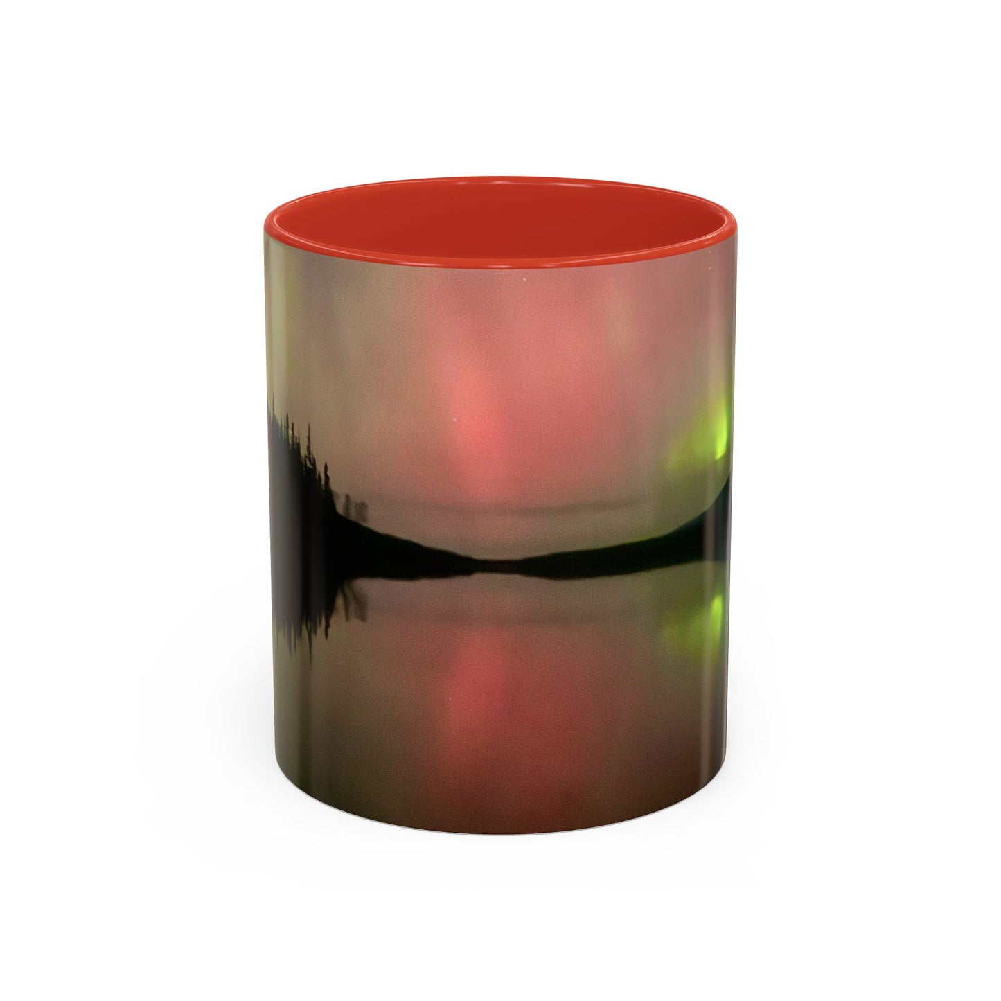 Aurora Lake Accent Coffee Mug — Northern Lights Reflection (11/15oz)