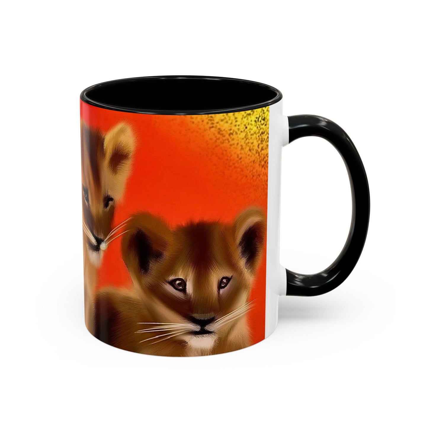 Lion Cub Accent Coffee Mug – Cute Safari Wildlife Coffee Cup (11/15oz)