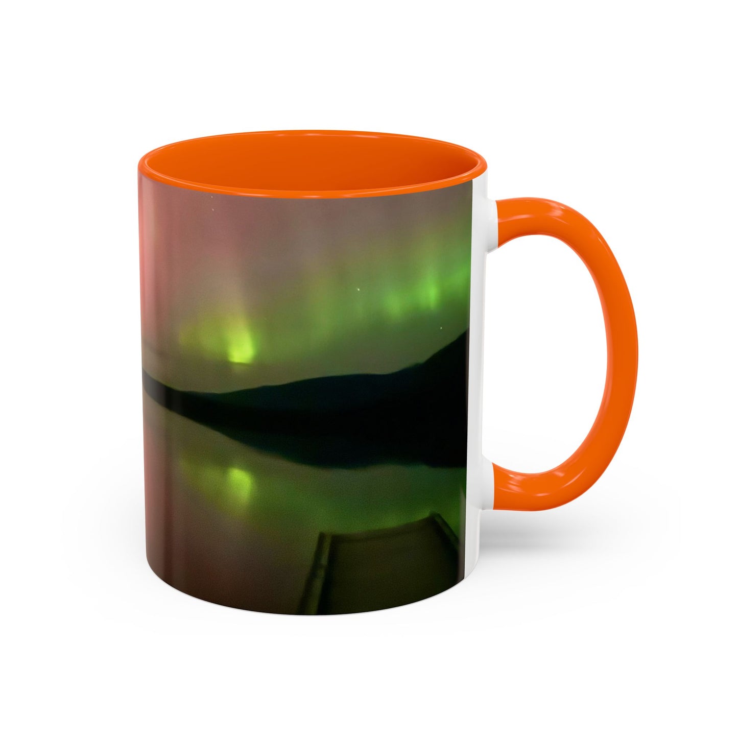 Aurora Lake Accent Coffee Mug — Northern Lights Reflection (11/15oz)