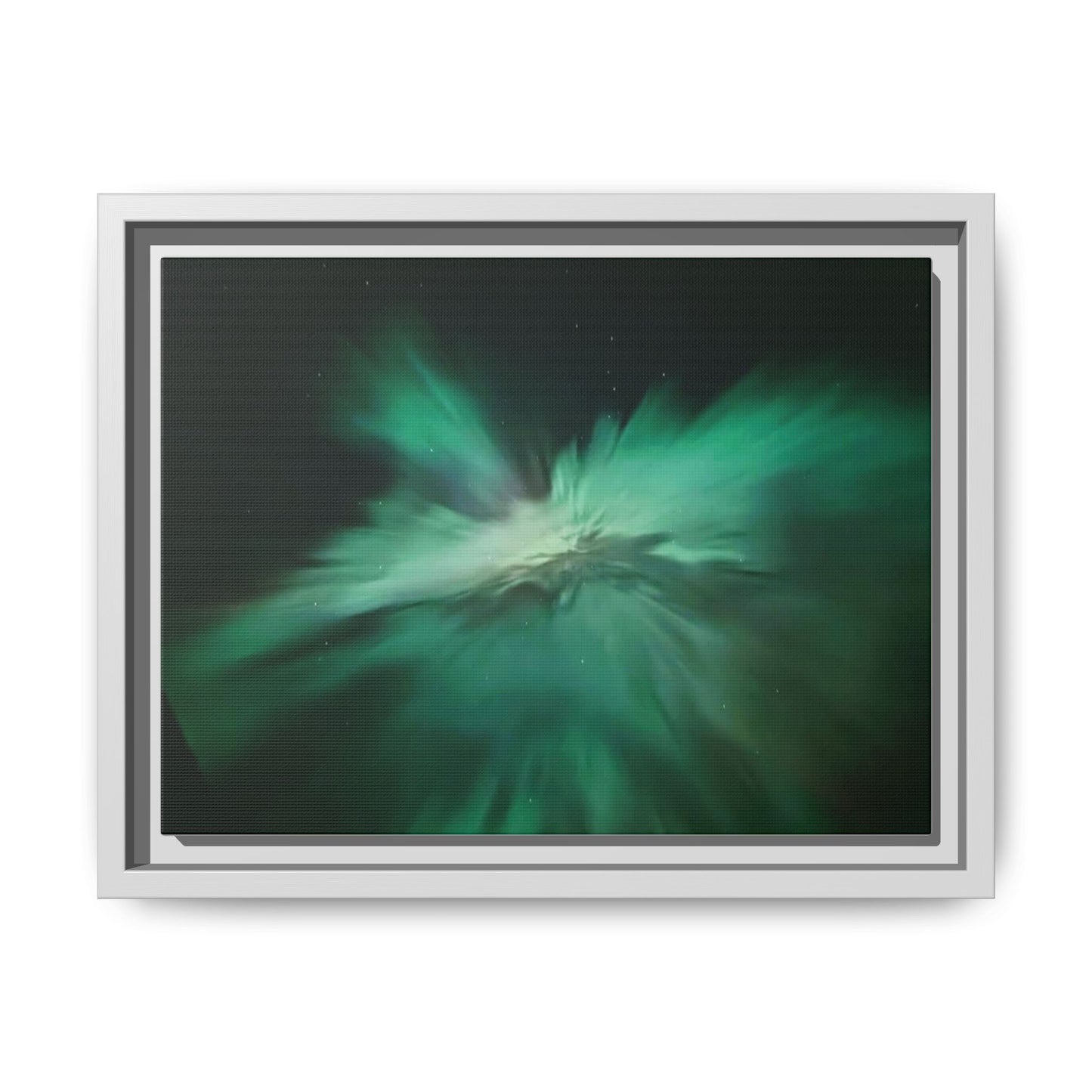 Aurora Green Abstract Framed Canvas Print