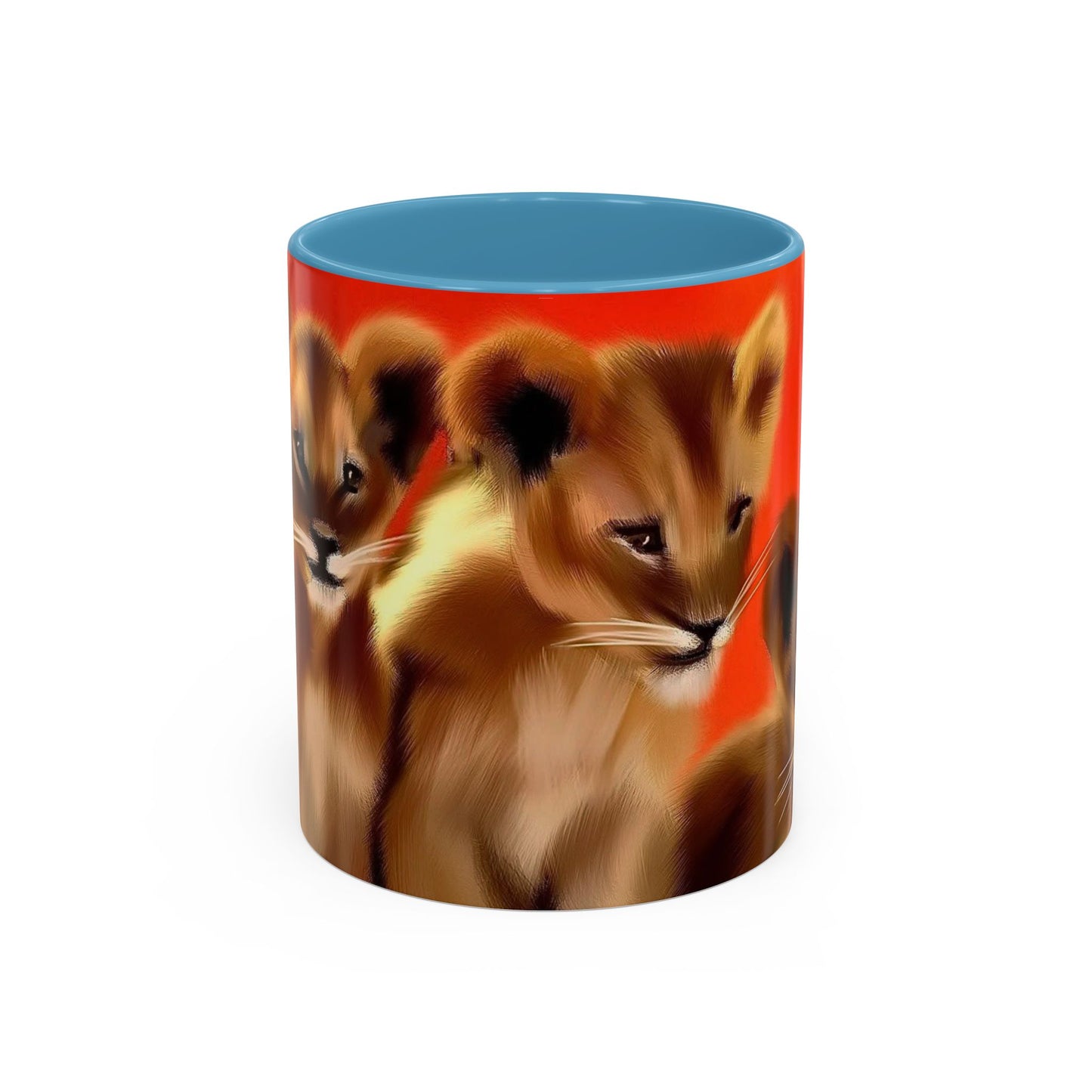 Lion Cub Accent Coffee Mug – Cute Safari Wildlife Coffee Cup (11/15oz)