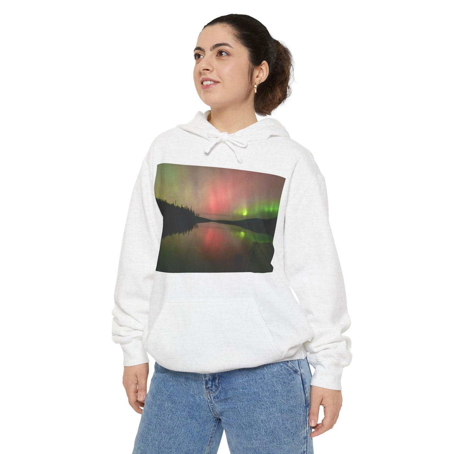 Aurora Lake Hoodie — Northern Lights Scenic Pullover