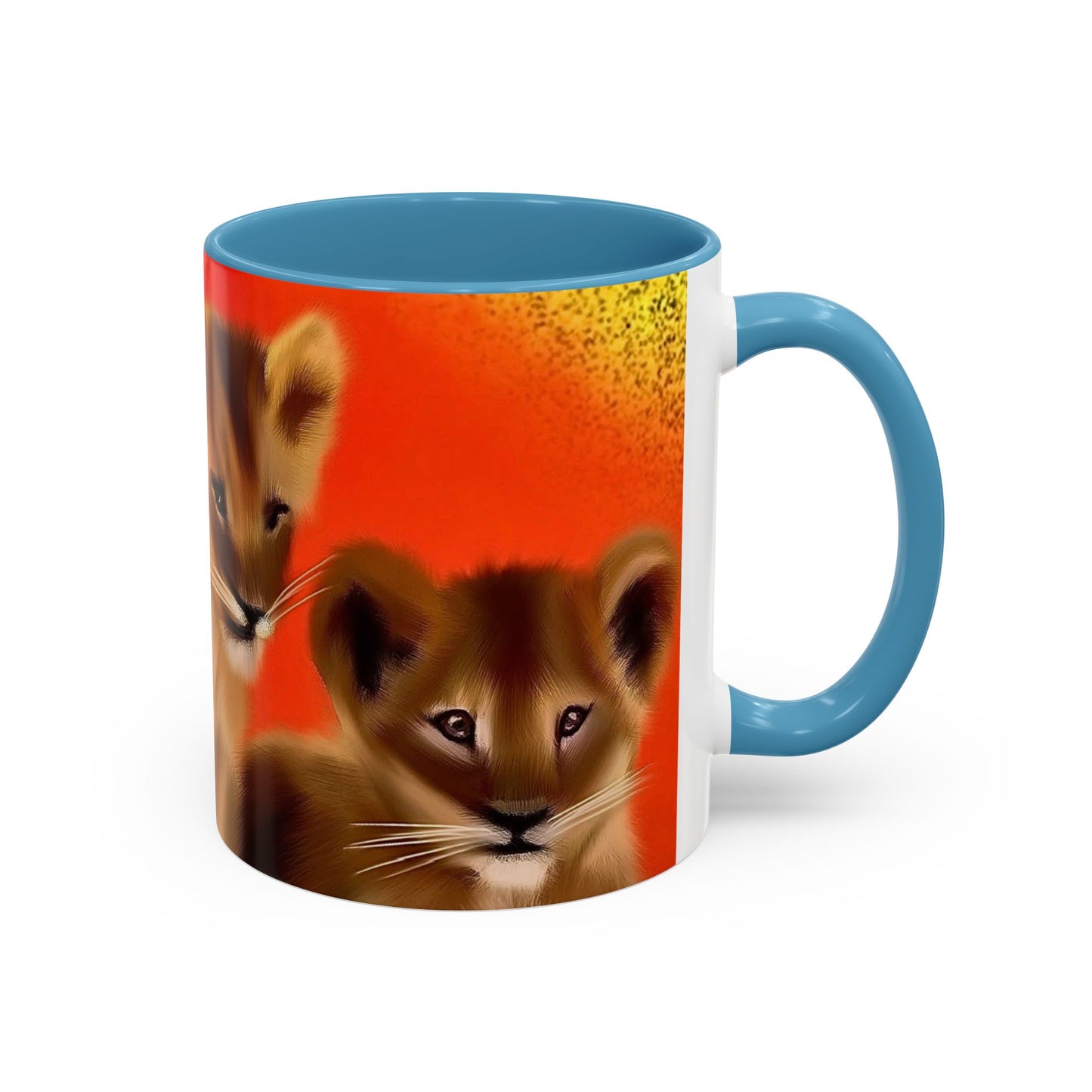 Lion Cub Accent Coffee Mug – Cute Safari Wildlife Coffee Cup (11/15oz)