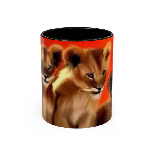 Lion Cub Accent Coffee Mug – Cute Safari Wildlife Coffee Cup (11/15oz)