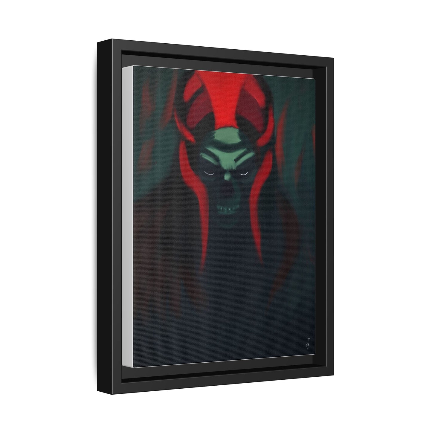 Dark Horned Demon Matte Canvas Print — Framed Horror Wall Art