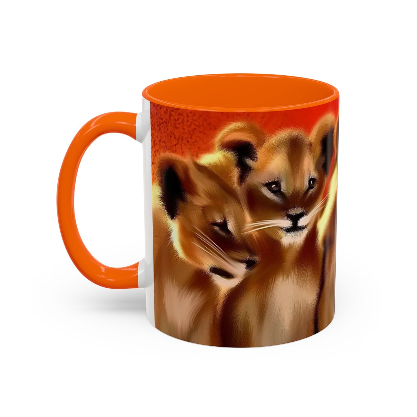 Lion Cub Accent Coffee Mug – Cute Safari Wildlife Coffee Cup (11/15oz)