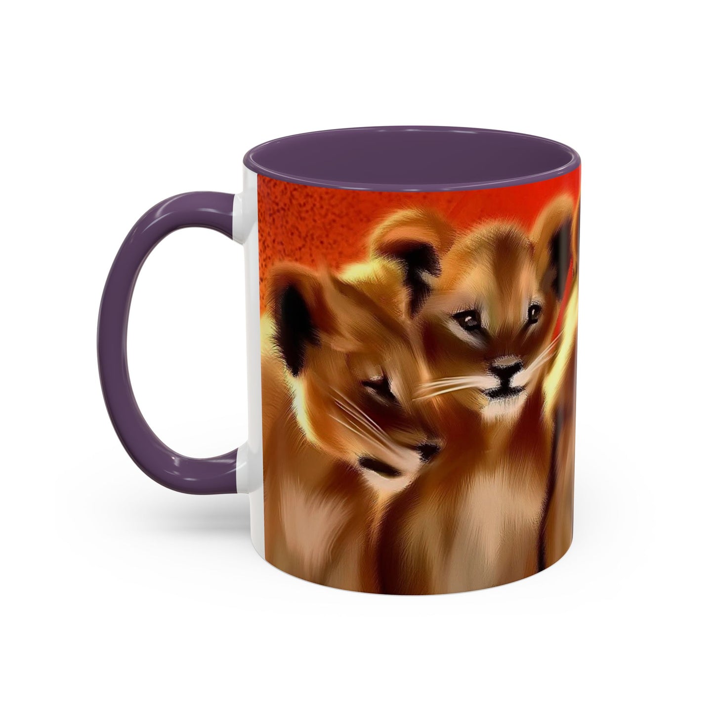 Lion Cub Accent Coffee Mug – Cute Safari Wildlife Coffee Cup (11/15oz)