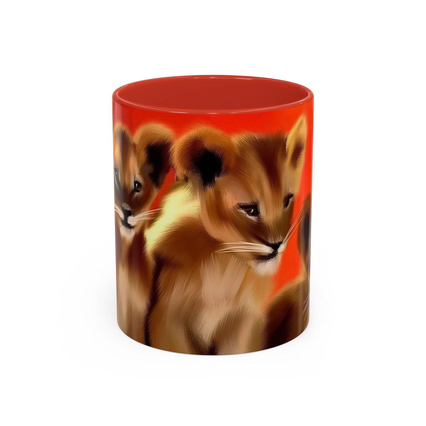 Lion Cub Accent Coffee Mug – Cute Safari Wildlife Coffee Cup (11/15oz)