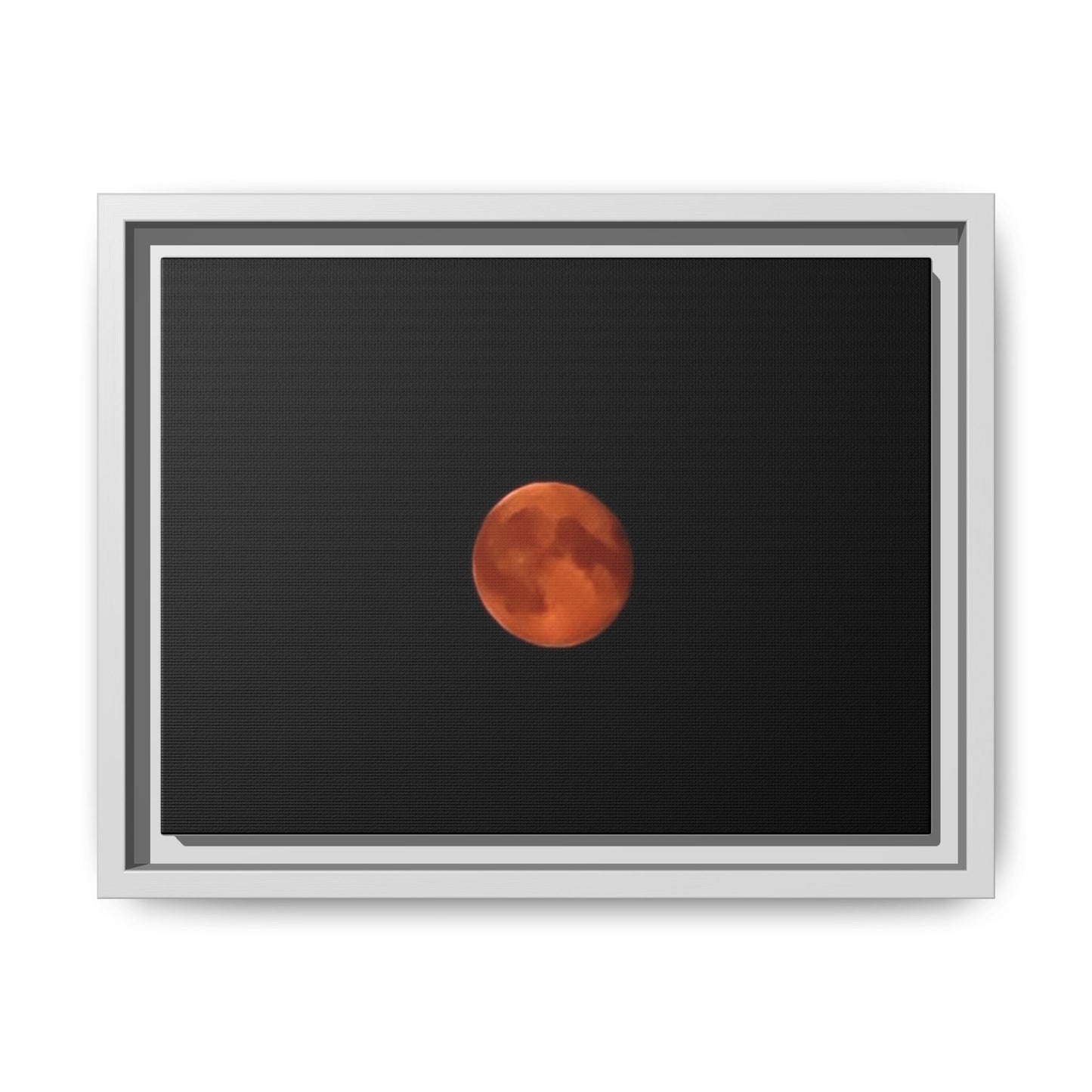 Framed Matte Canvas Art — Red Blood Moon Minimalist Wall Decor
