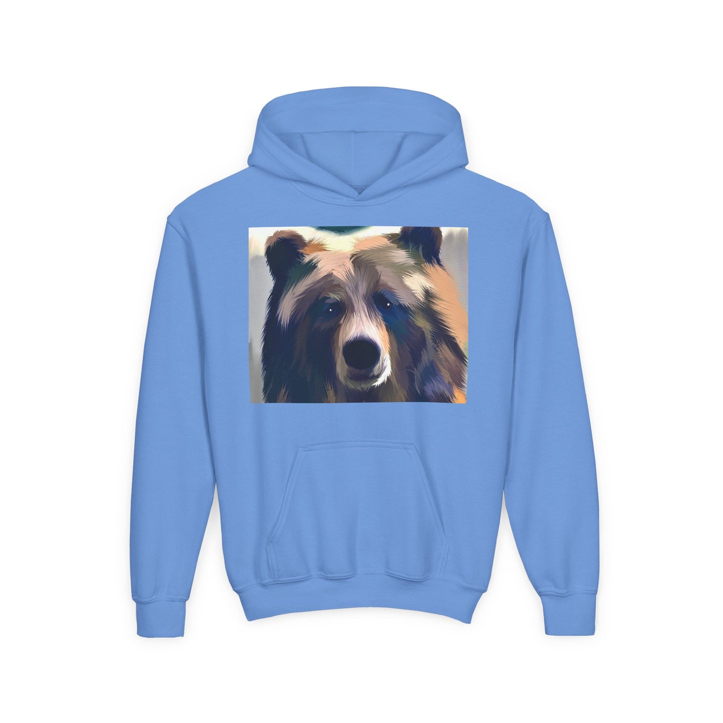 Youth Hoodie with Colorful Bear Art — Kids Graphic Animal Pullover