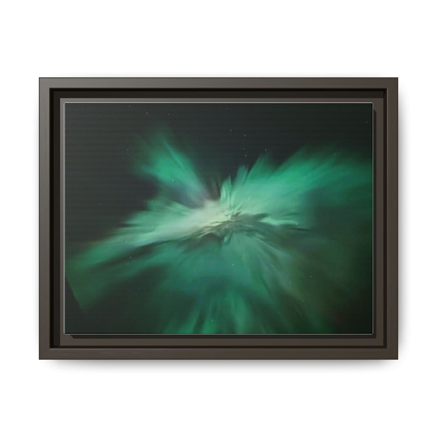 Aurora Green Abstract Framed Canvas Print