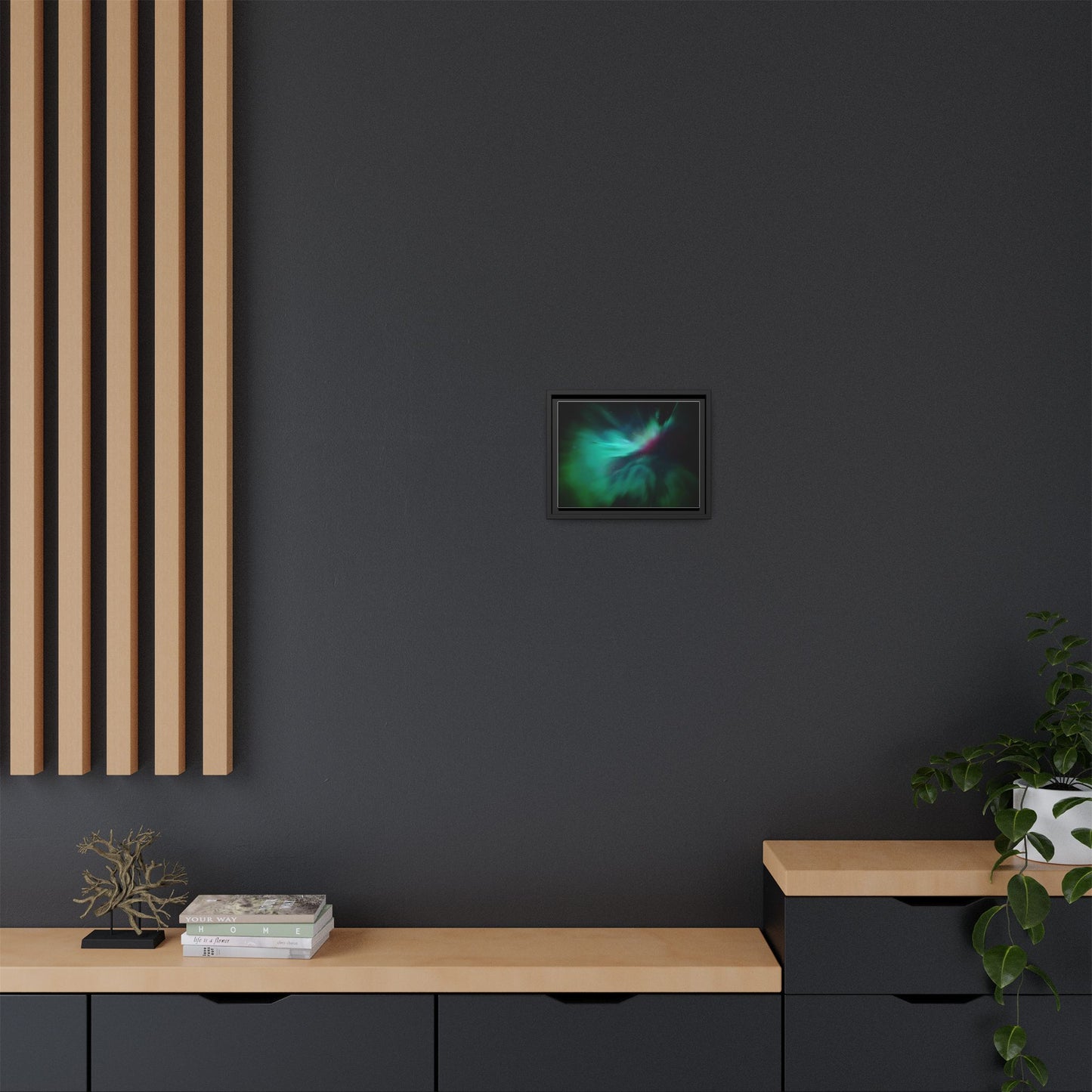 Aurora Nightscape Matte Canvas Framed Wall Art