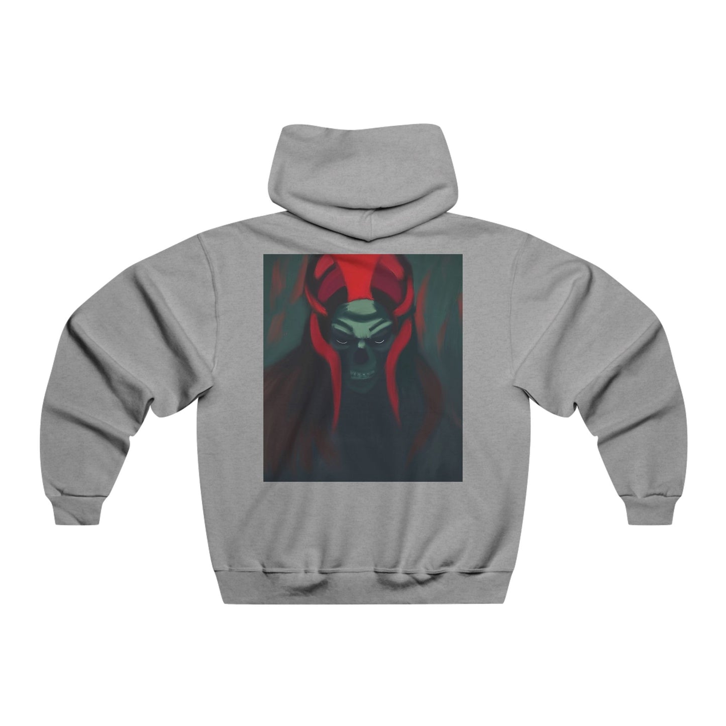 Demon Skull Hoodie — Dark Red Oni Skull Graphic Sweatshirt