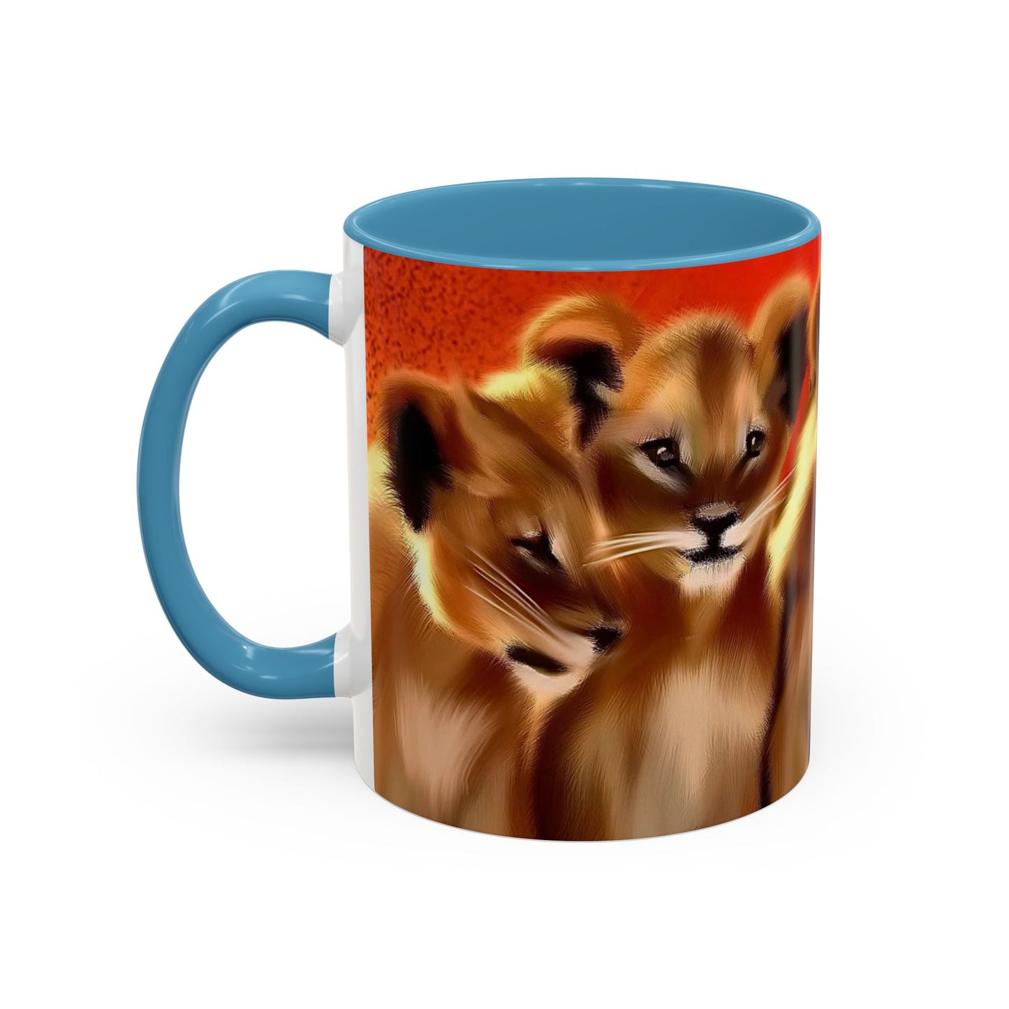 Lion Cub Accent Coffee Mug – Cute Safari Wildlife Coffee Cup (11/15oz)