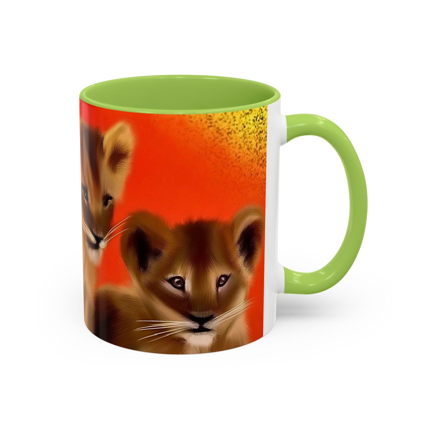 Lion Cub Accent Coffee Mug – Cute Safari Wildlife Coffee Cup (11/15oz)